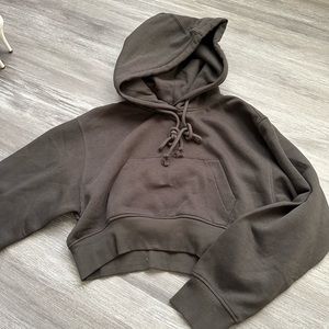 Green Cropped Hoodie